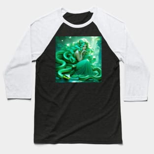 Fantasy girl with the green snake Baseball T-Shirt